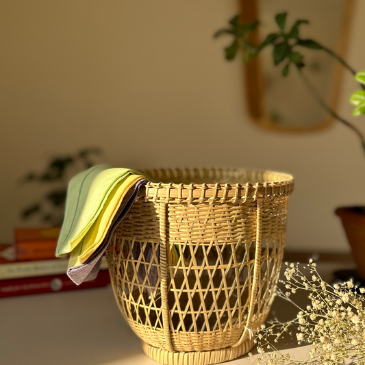 Green Bamboo Basket | Planter | Storage.