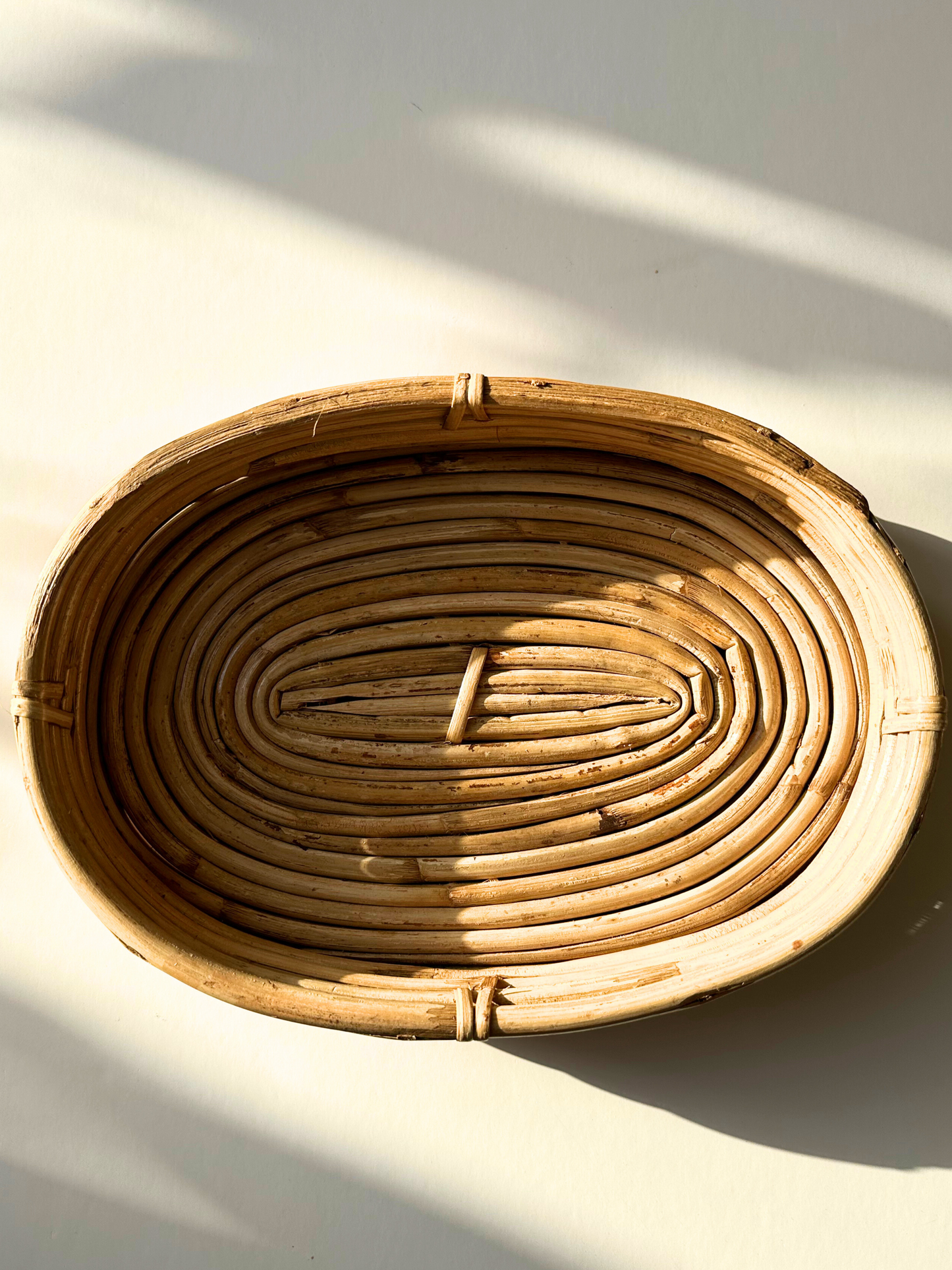 Coiled cane serving tray