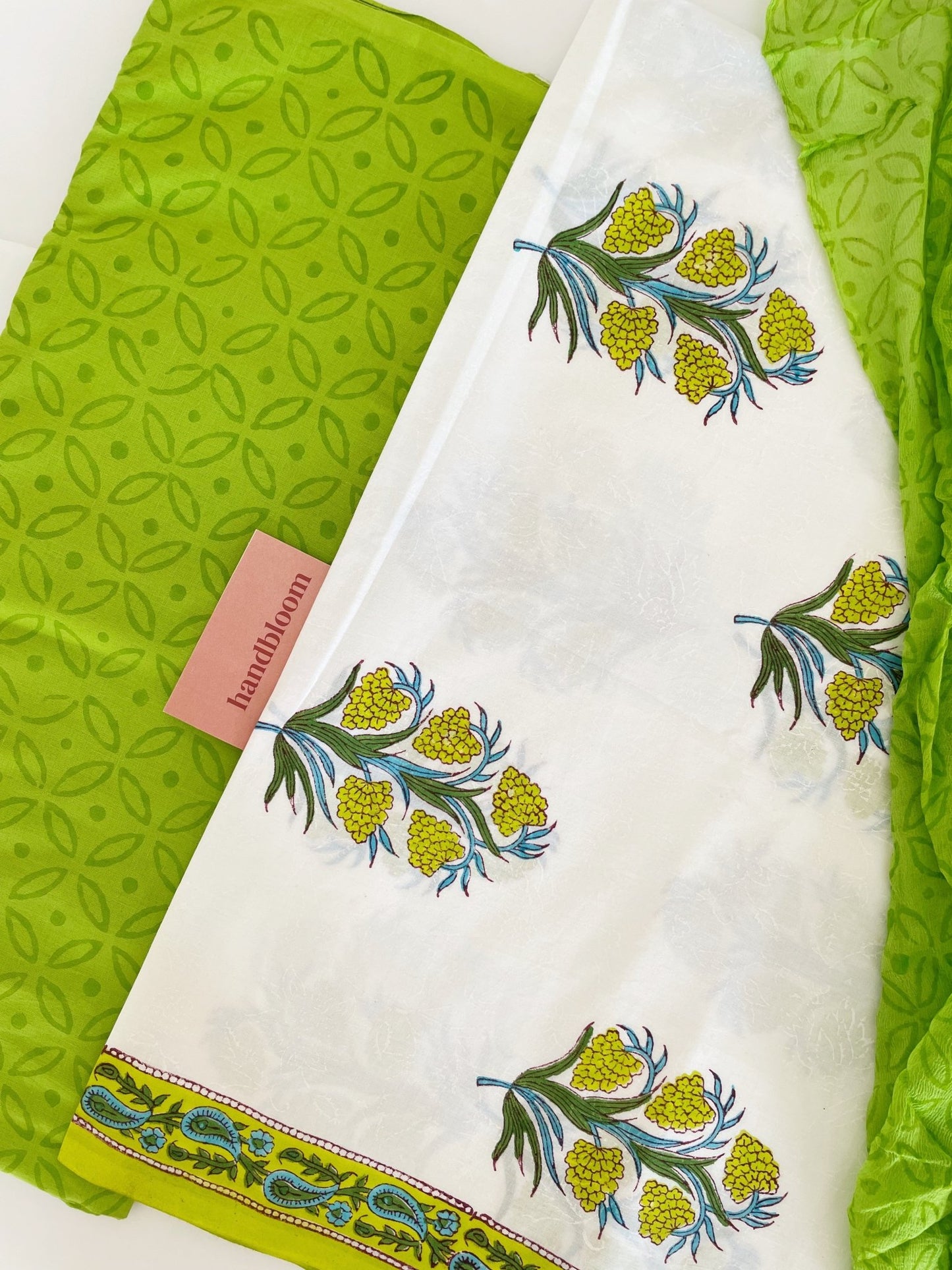 Block printed everyday dress material