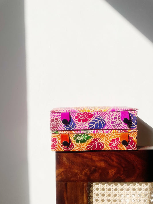 Handcrafted Leather Pencil box - Multicolour
