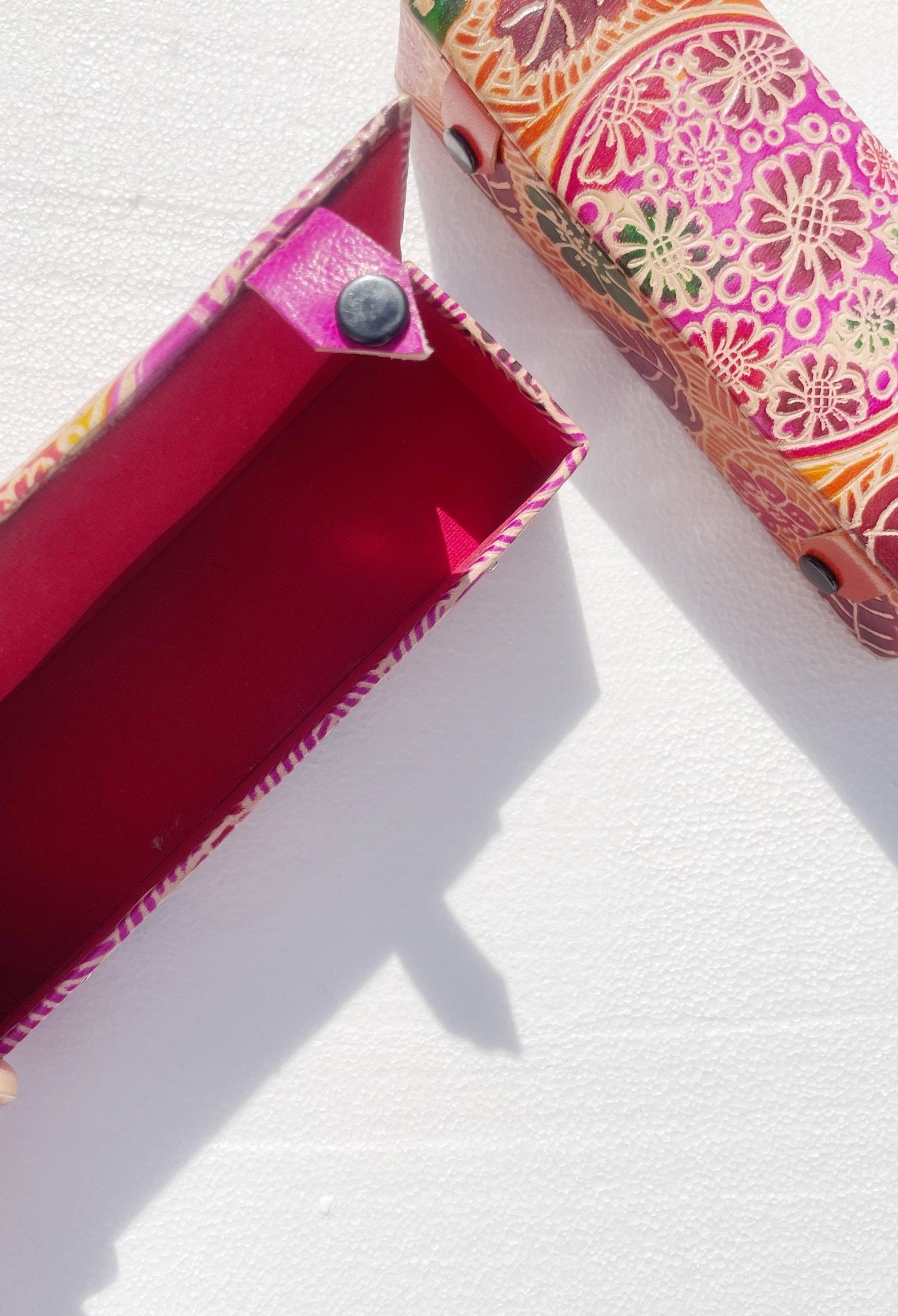 Handcrafted Leather Pencil box - Multicolour