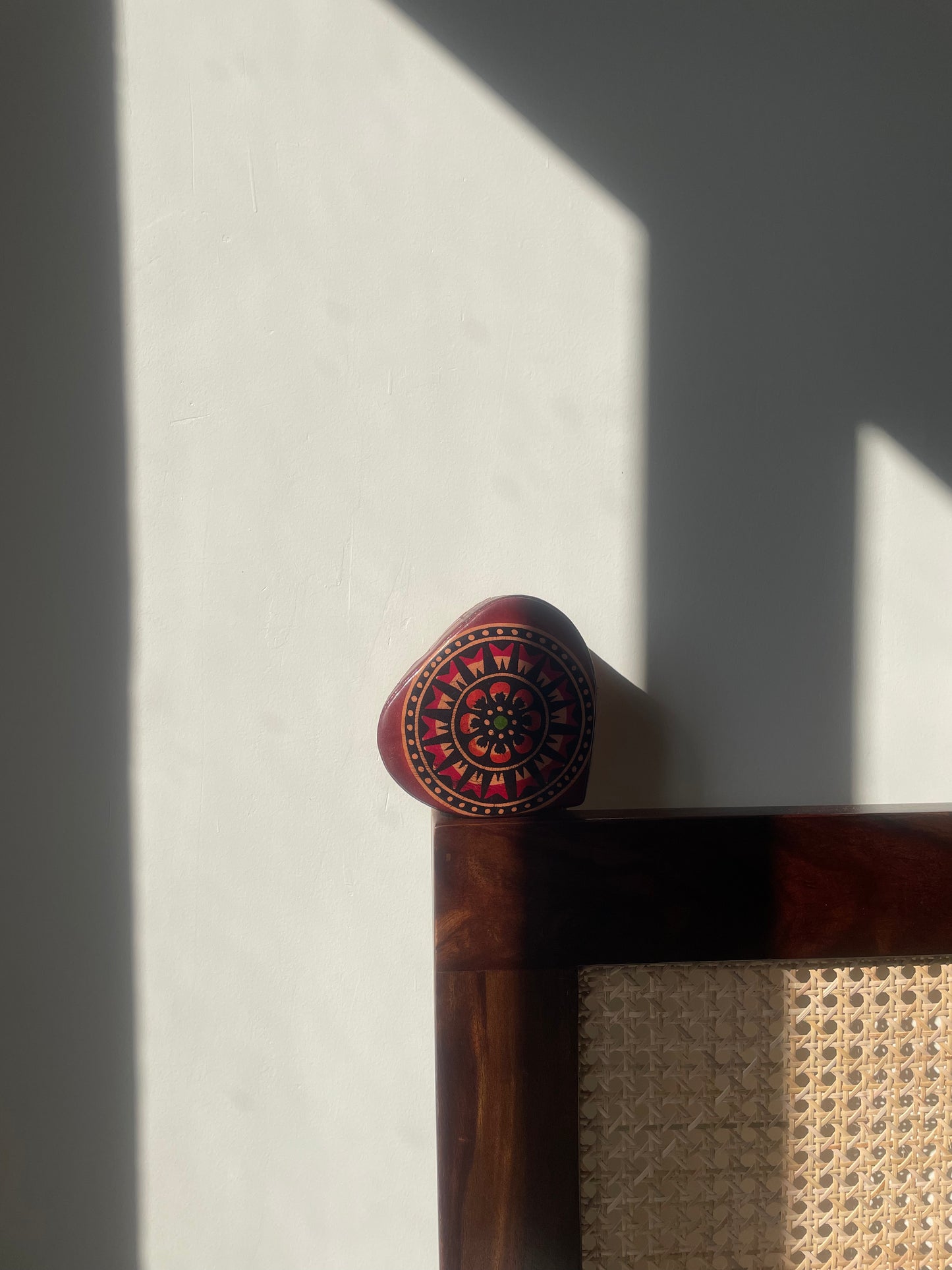 Heart Shaped Brown Batik - Jewellery Box