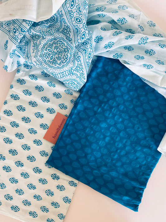 Cotton unstitched salwar suit set